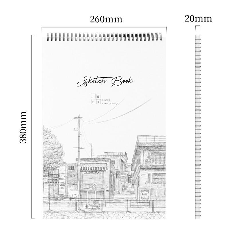 Sổ phác thảo 100gsm 40 trang lò xo kép nhiều kích cỡ Deli – Sketchnote – 1 quyển – 73627  73628  73633 – 8K – 40 trang 100gms