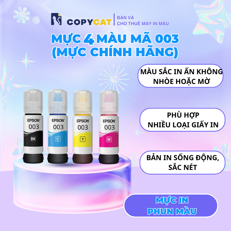 Mực In Epson mã 003 ( CHÍNH HÃNG ) Cho Máy L1110/L3110/L3150/L5190/L1216/l1210/L3216/L3210/L3250/L3256/L3210