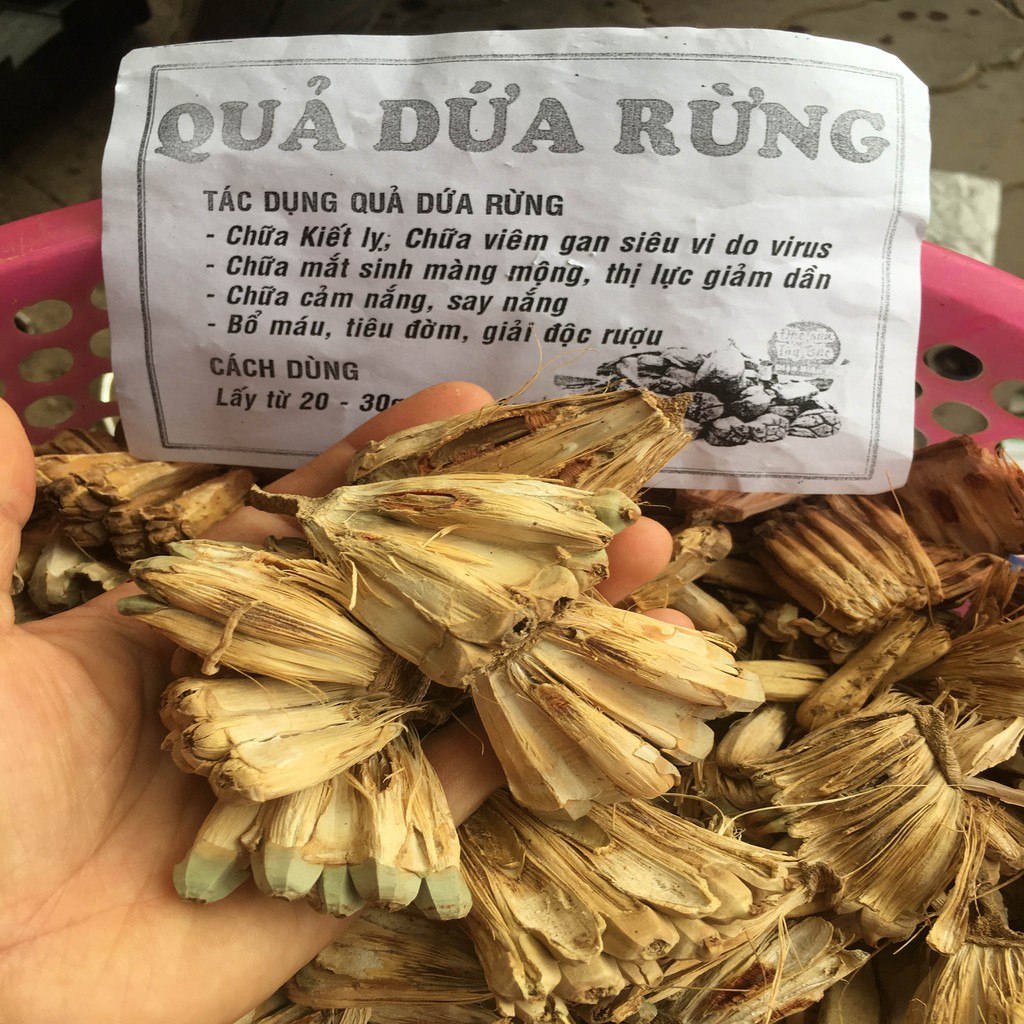 Gói 1 kg quả dứa rừng khô