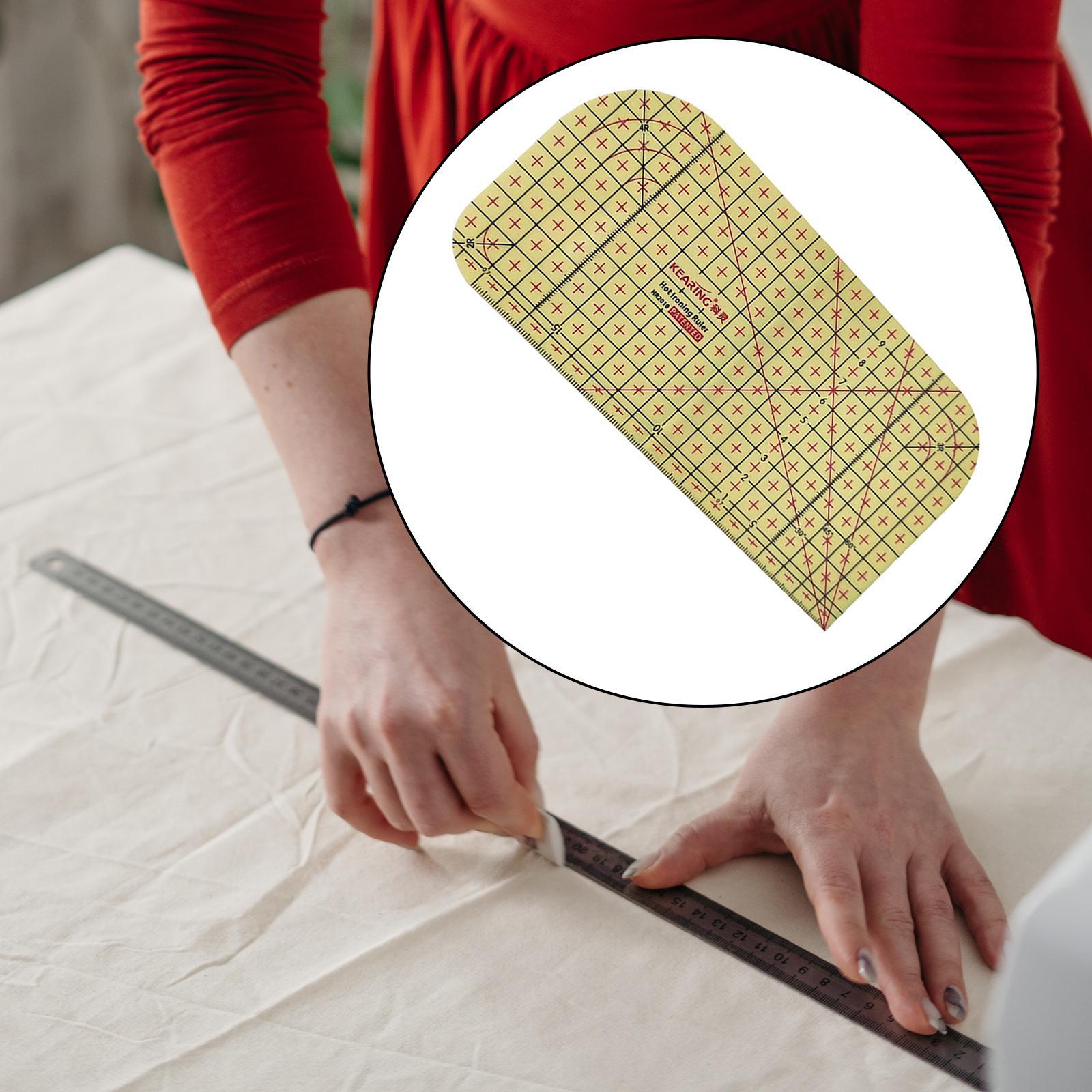 Plastic Hot Hemmer Ruler, Ironing Ruler Hot Ironing Measuring Ruler for Clothing Making