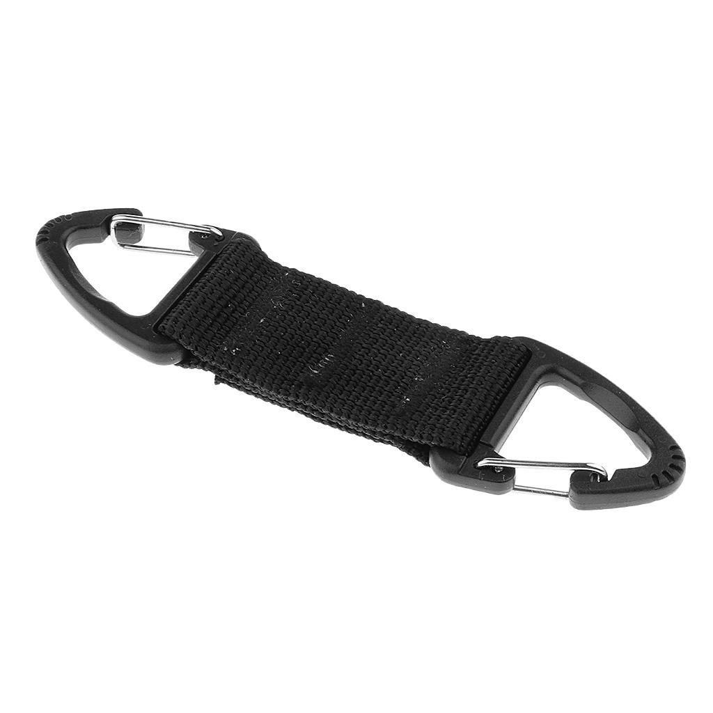 4X Outdoor Hiking Webbing Belts with Carabiner Clip Nylon Webbing Buckle