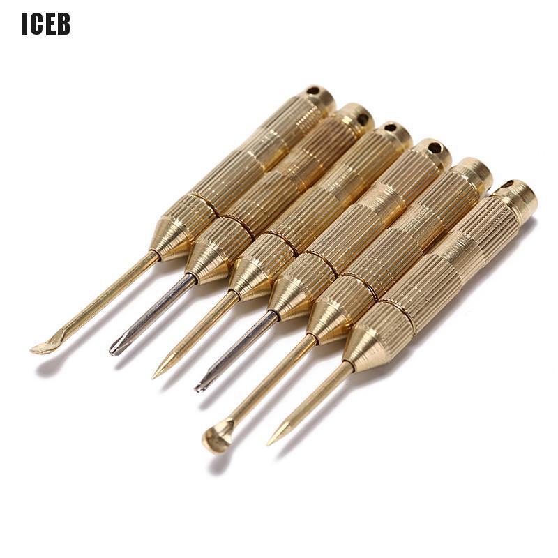 iceb 5pcs easy carry outdoor camping brass toothpick multi-functional ear tool