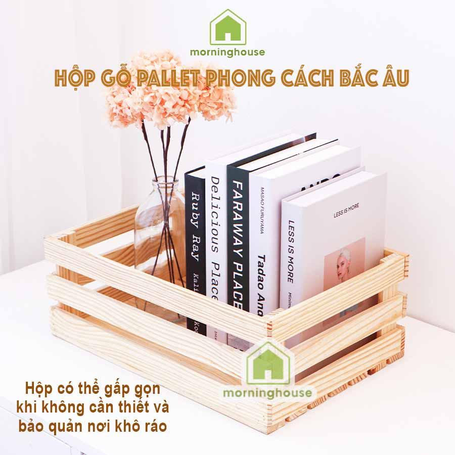 THÙNG GỖ PALLET TRANG TRÍ - Hộp pallet chữ nhật Morning House