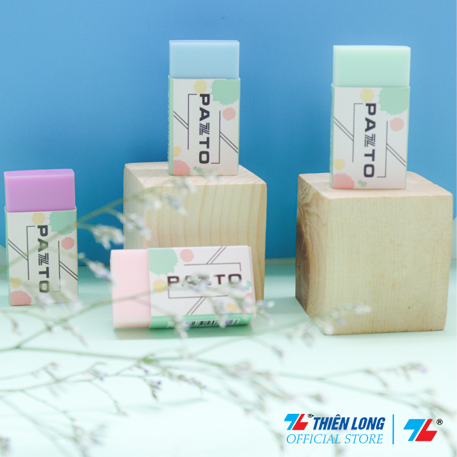 Gôm tẩy bút chì không mùi Pastel Pazto Thiên Long E-010 - Màu ngẫu nhiên - combo 10