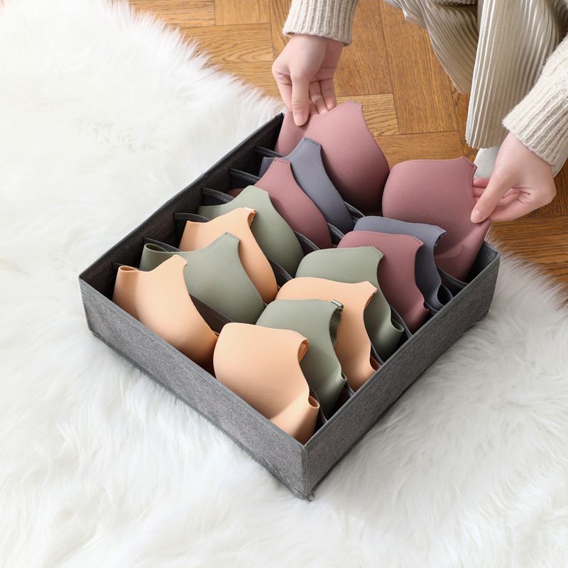 Hộp Vải Đựng Đồ Lót, Tất Vớ, Nón, Đồ Nhỏ, Hộp Đựng Chia Ngăn Đa Năng