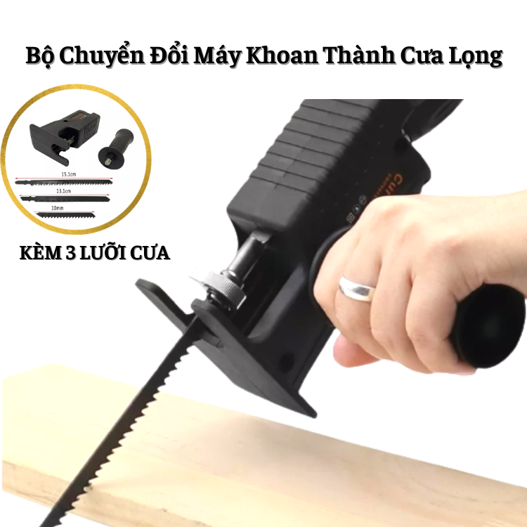 Bộ Chuyển Đổi Máy Khoan Thành Máy Cưa Lọng Cầm Tay(Tặng kèm 3 lưỡi cưa)