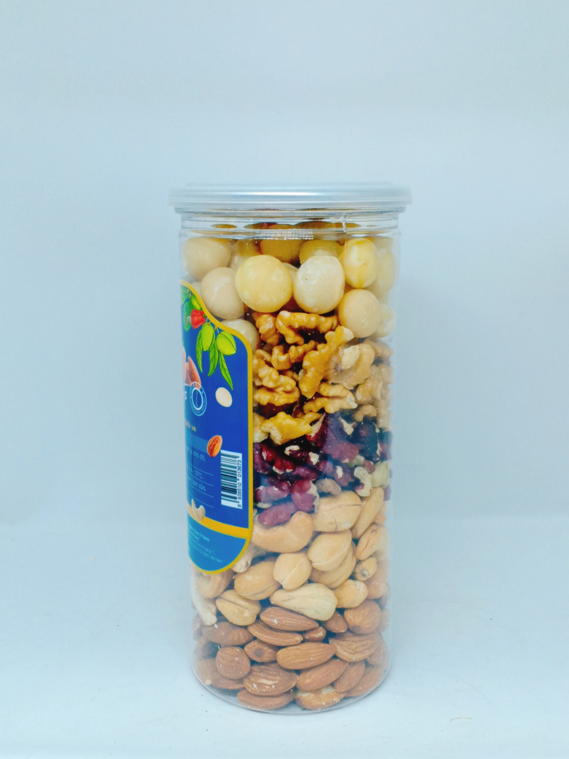 Hỗn hợp Mixed Nuts 5 loại hạt tách vỏ Fonut Hũ 500g ( hạt óc chó đỏ / Vàng, hạnh nhân,mắc ca,điều)