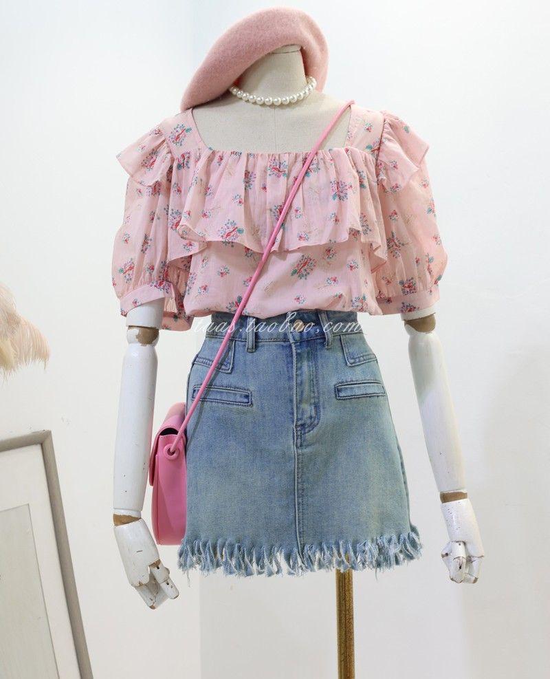 TOBE1SHOP Áo sơ mi nữ mùa hè 2023 Áo sơ mi búp bê cổ vuông
