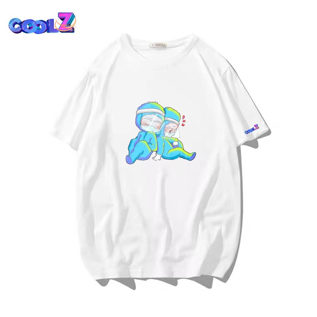 Áo thun tay lỡ.Chống dịch Chibi. CoolZ phông Unisex nam nữ Cotton oversize form rộng CZ252