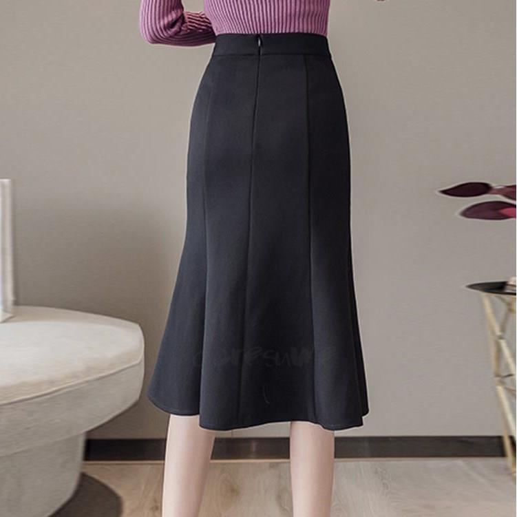 Chân váy đuôi cá lưng cao dáng dài ôm mông -Chân váy phong cách Hàn Quốc thiết kế có nơ xinh xinh Store.Vanshop Ms 15