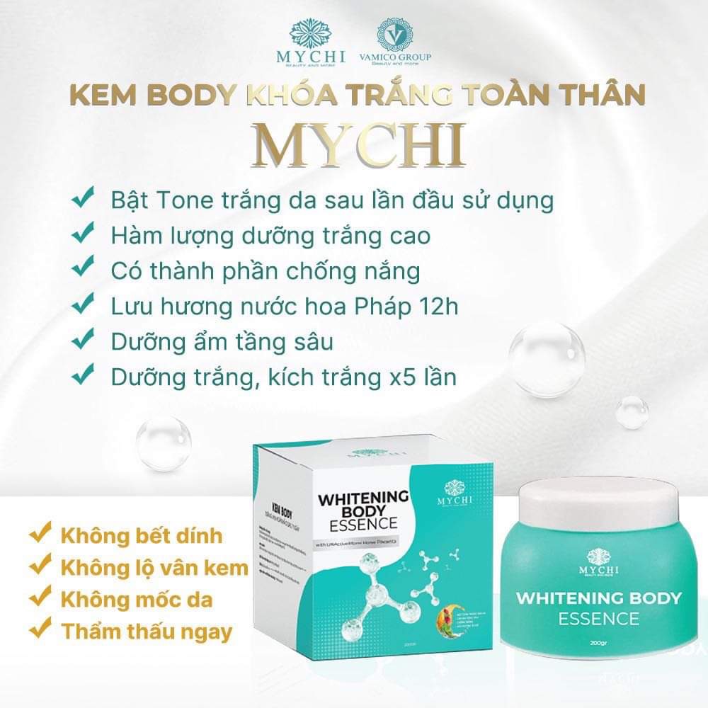 Kem body khóa trắng Mychi whitening Body Essence