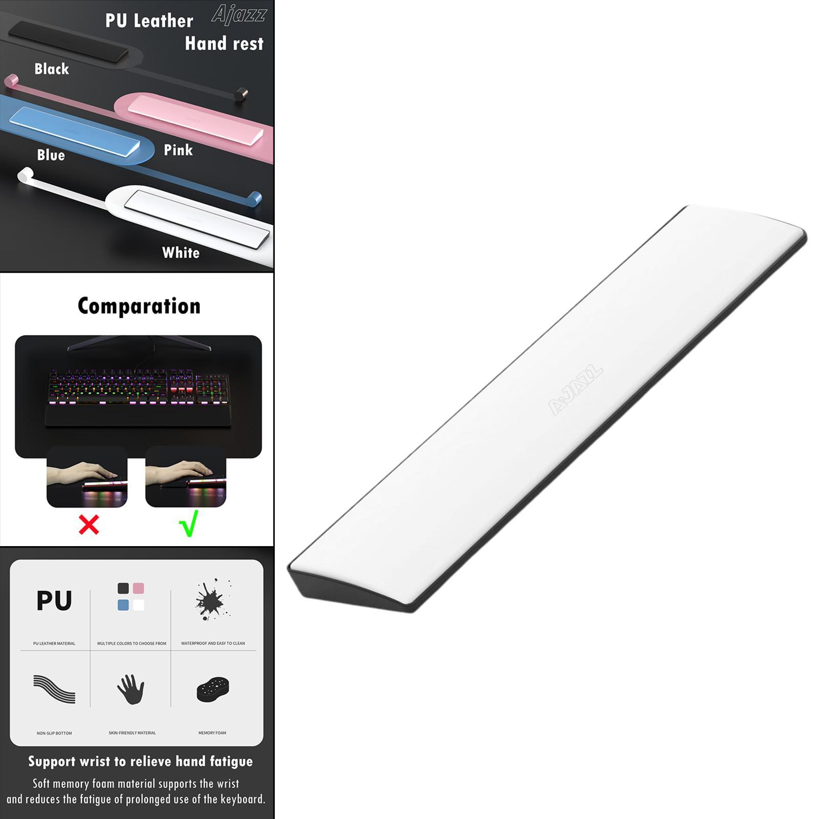 Keyboard wrist rest support pad mouse Foam 61Keys White