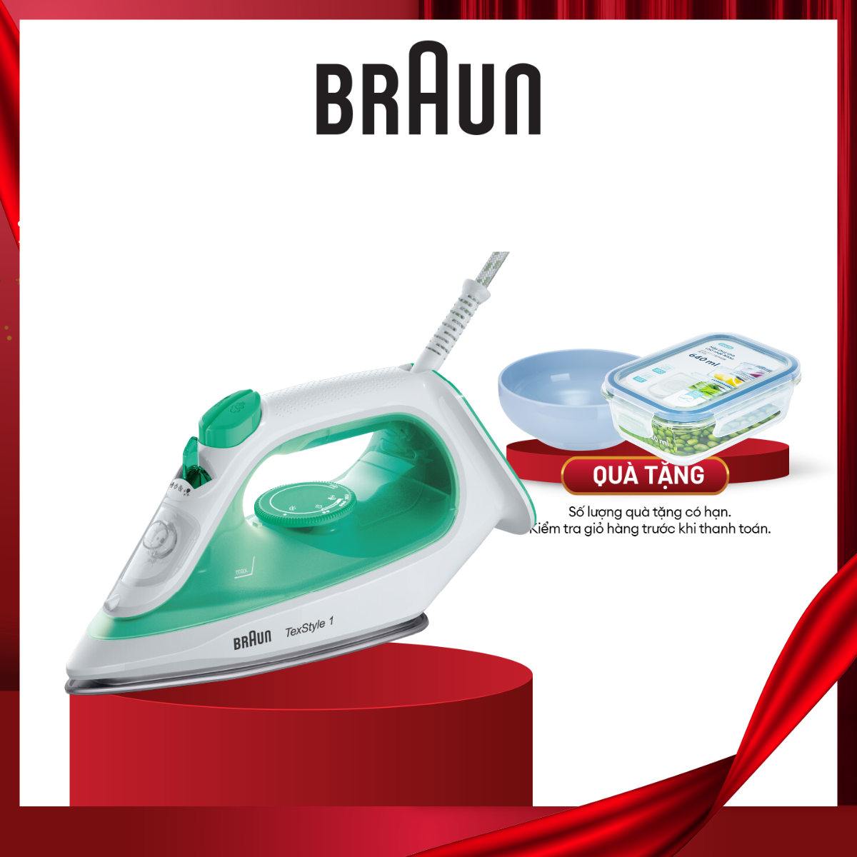 Bàn là hơi nước Braun SI1040GR-Hàng chính hãng