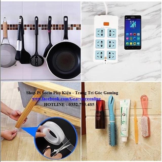 BĂNG KEO DẺO 2 MẶT NANO TRONG SUỐT
