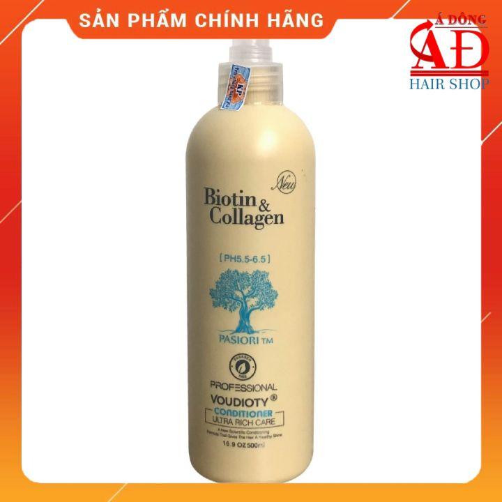 [500ml*2] Cặp dầu gội xả Biotin &amp; Collagen Trắng Pasiori phục hồi ngăn rụng kích thích mọc tóc
