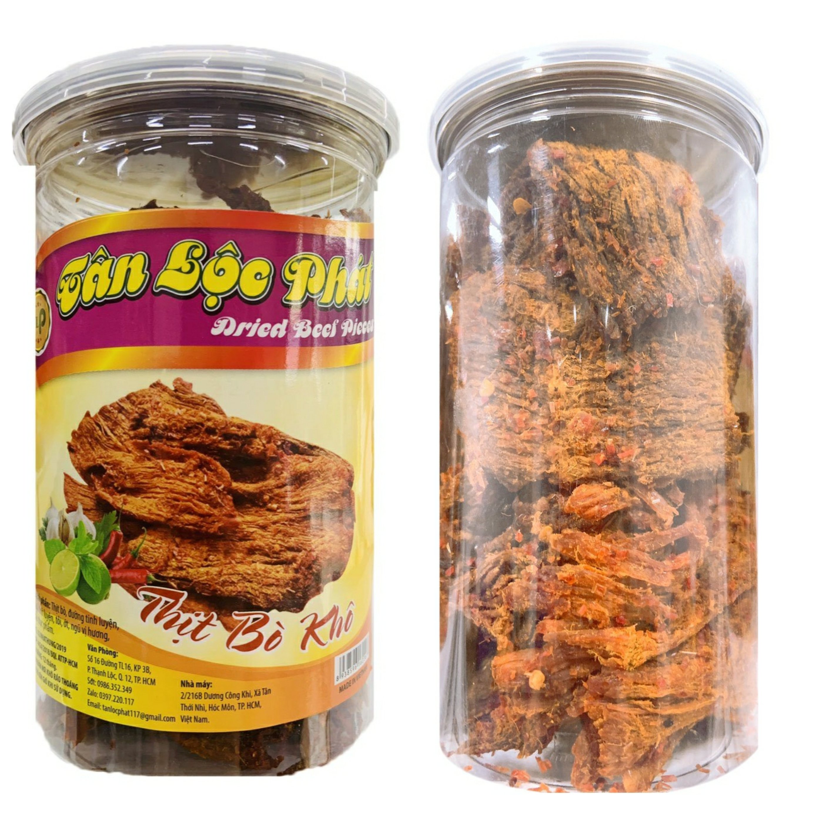 (COMBO 2 HŨ) THỊT KHÔ BÒ DẠNG MIẾNG CAY NHẸ - MỖI HŨ 200G