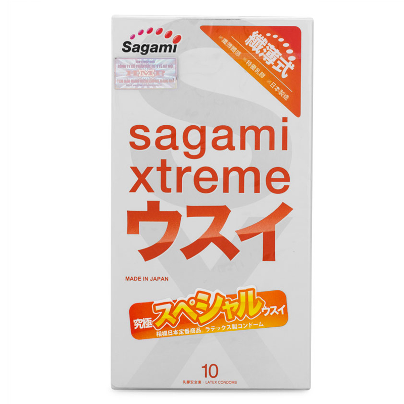 Combo 1 hộp bao cao su SAGAMI Superthin hộp 10, 1 hộp bao cao su SAGAMI Are Are hộp 5 và 1 tuýp Gel SAGAMI 60g