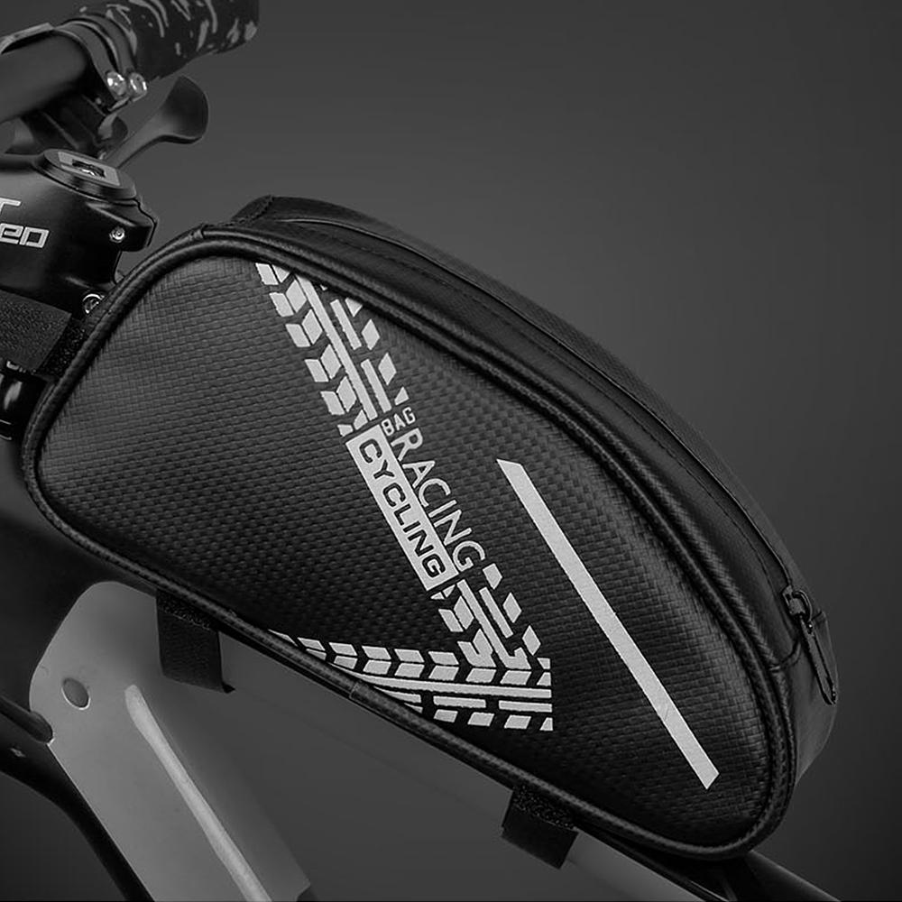 Túi xe đạp hình tam giác, làm bằng vải PU chống thấm nước và bền, đủ lớn để chứa tất cả các dụng cụ và nhu yếu phẩm của bạn.