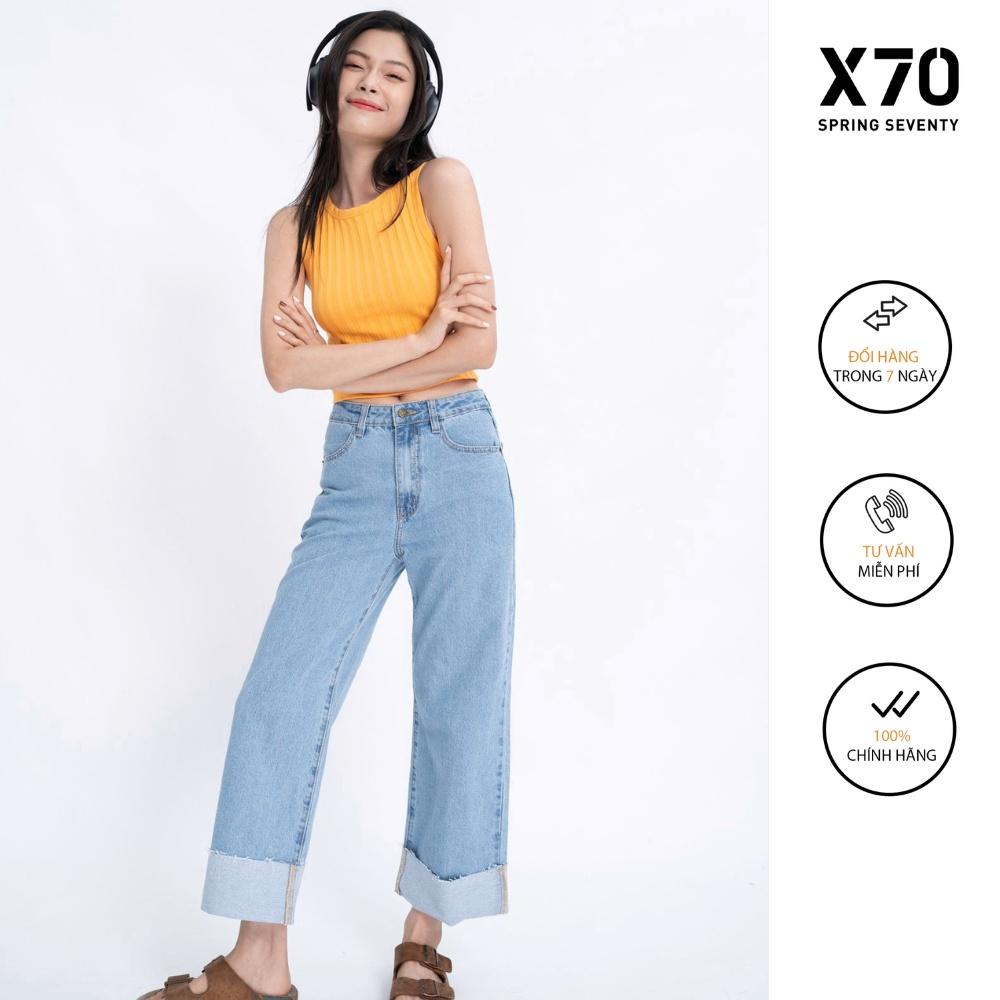 Quần Jean Nữ Trơn Kiểu Dáng Ổng RộngThiết Kế Thời Trang X70 - 05650009