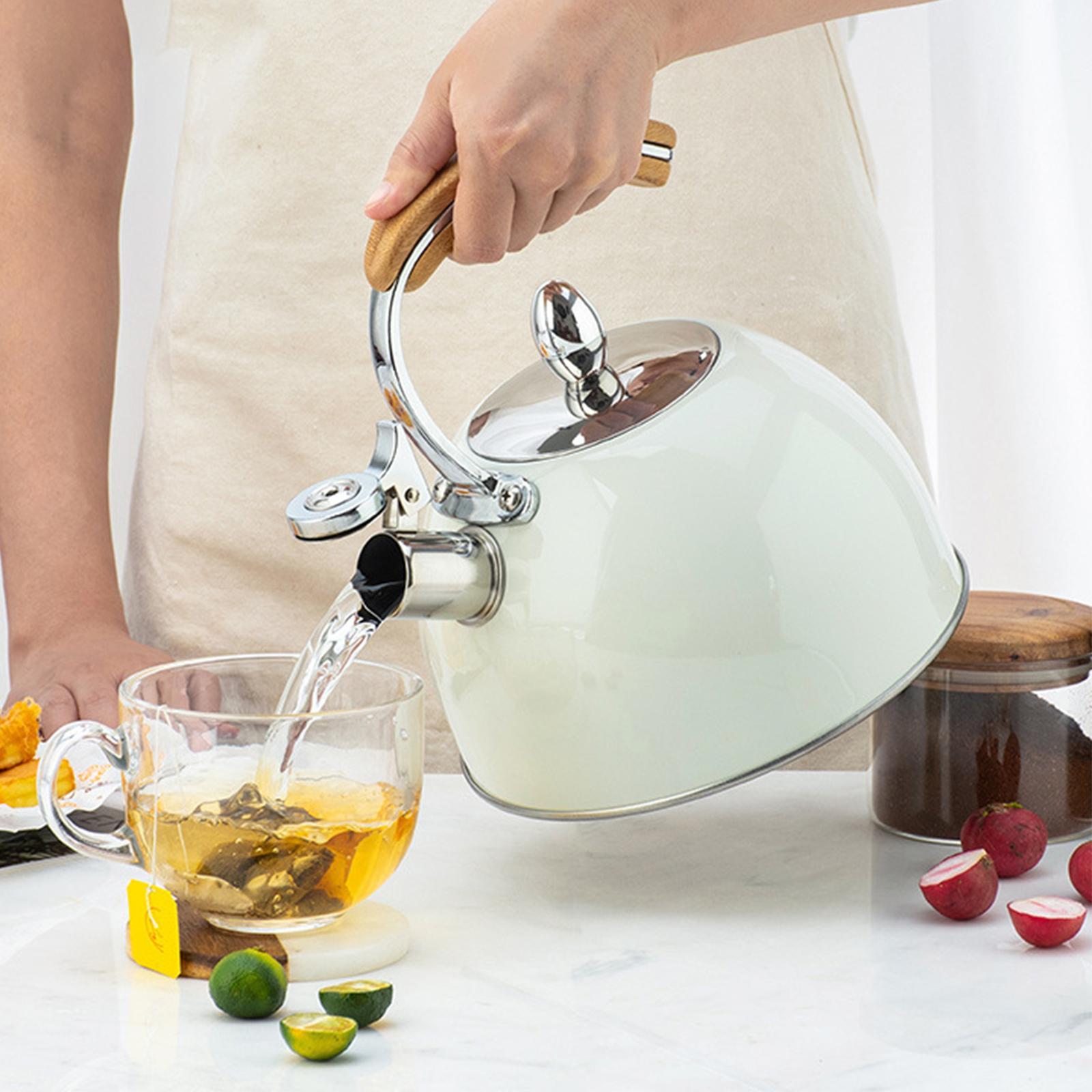 3L Whistling Tea Kettle Teapot for Gas Stove Induction Hob Camping