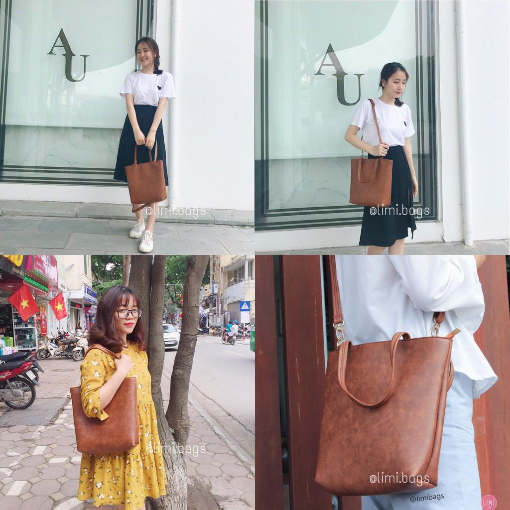 Túi Tote Da cho Nữ Limi Bags xách tay đeo chéo phù hợp công sở đi học cỡ lớn vừa A4 túi xách CHERRY sỉ lẻ toàn quốc