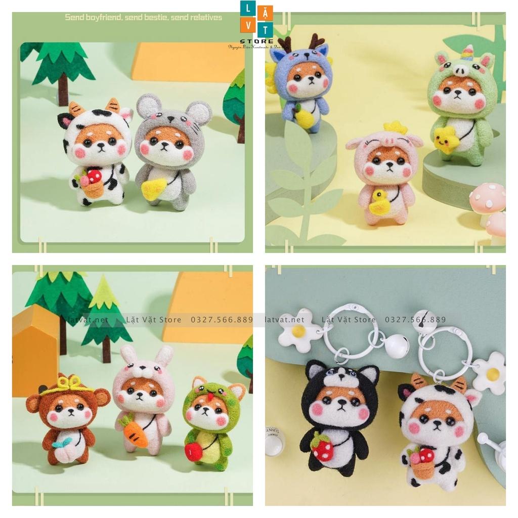 Bộ len chọc Tân Binh Shiba 12 con giáp, có hướng dẫn, quà tặng handmade ý nghĩa - Needle felting