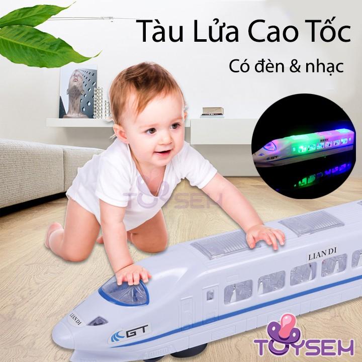 Đồ chơi trẻ em mô hình tàu hỏa cao tốc có đèn và nhạc - Quà tặng sinh nhật cho bé