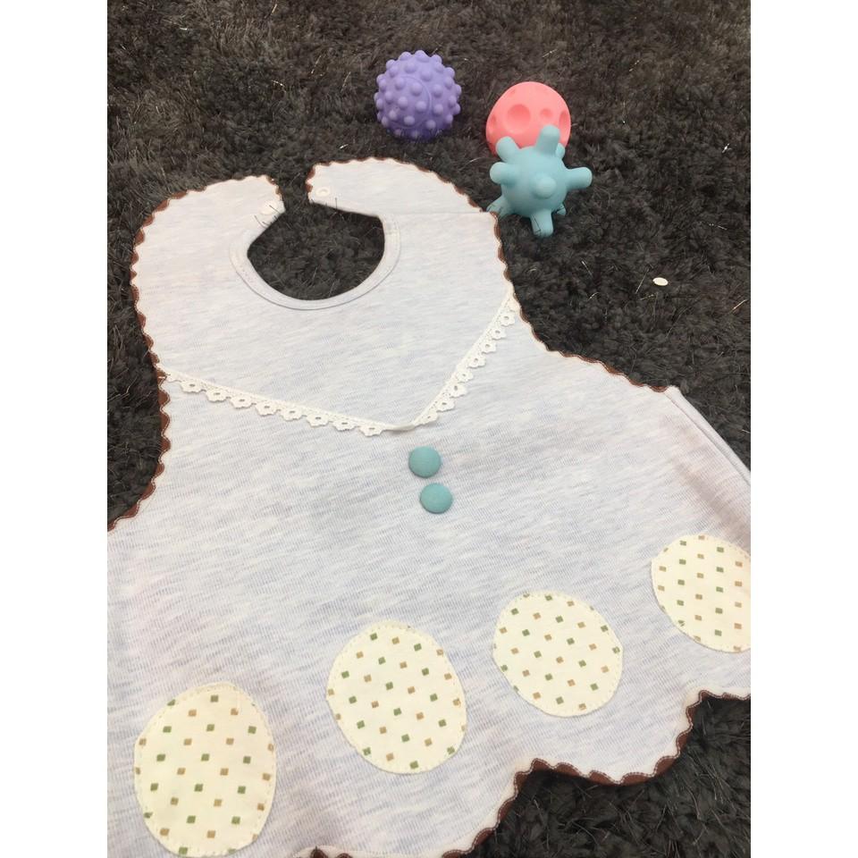 Yếm ăn chống nước cổ áo kiểu nam, nữ , chất liệu cotton 100% , thương hiệu Aiueo Nhật Bản