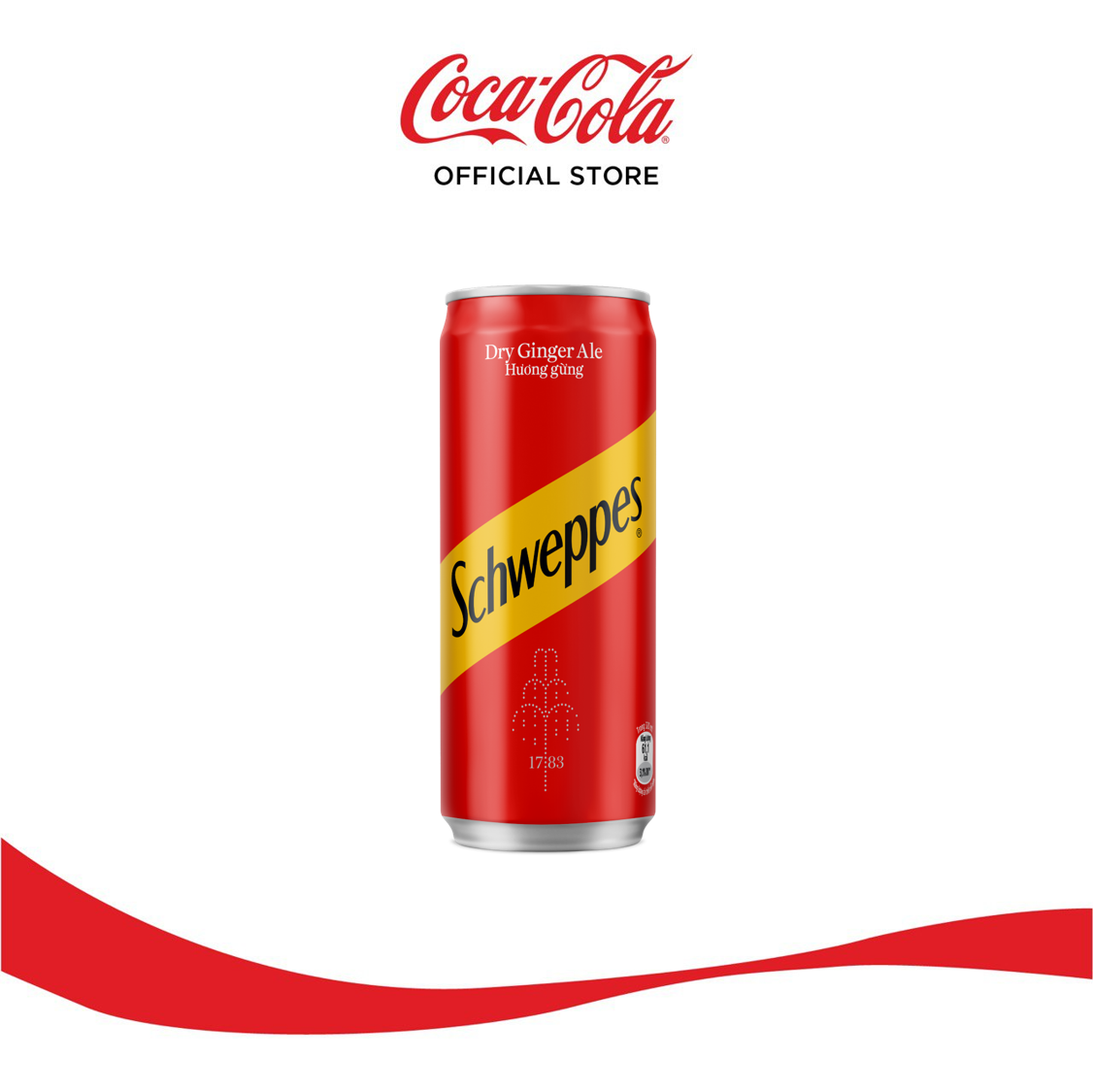 Lốc 24 lon Nước Giải Khát Có Gas Schweppes Dry Ginger Ale 320ml/Lon Sale 4.4 Coca-Cola Official Store