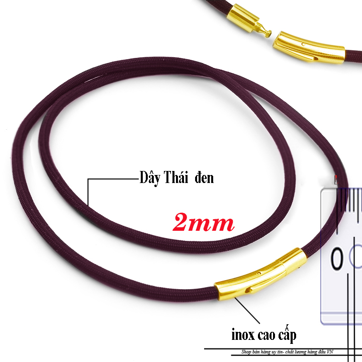 Dây chuyền dù thái màu nâu đen 2ly khóa thông minh đem lại đẳng cấp, phong độ cho người đeo