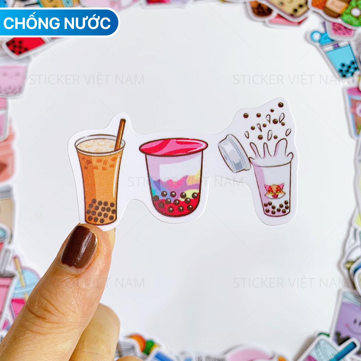 Sticker Cute Drinks Trà Sữa Dễ Thương Ngẫu Nhiên Chất Lượng Cao Chống Nước