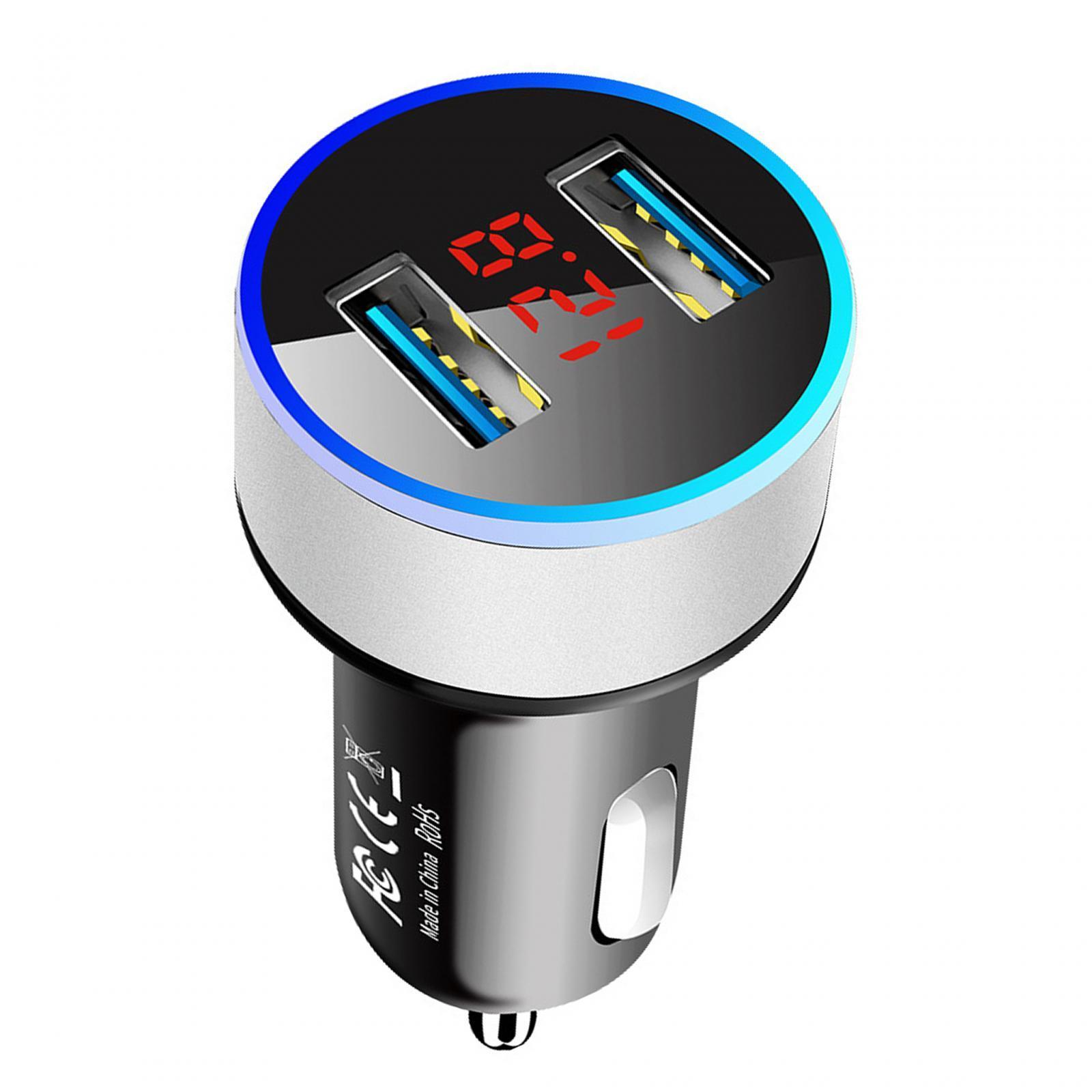 Car Charger with Voltage Dual Ports for Smartphones MP3 Cameras