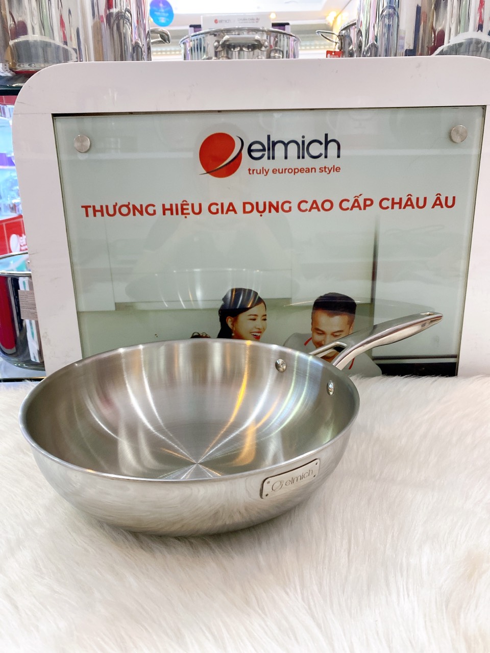 CHẢO INOX NGUYÊN KHỐI 304 SÂU LÒNG ELMICH SIZE 28CM