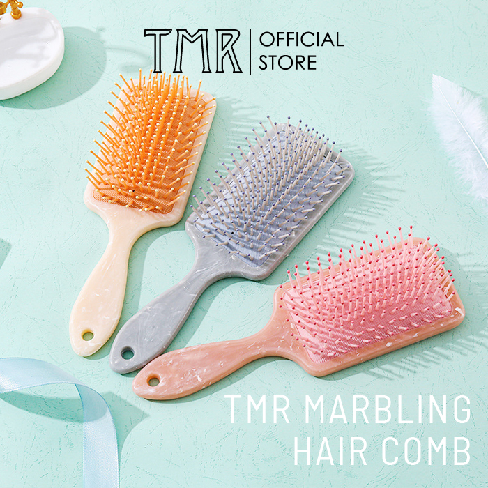 Lược Gỡ Rối TMR Vân Marbling  Hair Comb Brush chống rụng, sấy tạo kiểu phồng tóc chuyên dụng