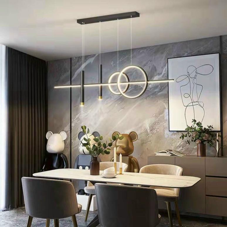 Đèn thả bàn ăn phong thái Bắc Âu dài 1,2m, 3 cơ chế ánh sáng, đèn decor, đèn trang trí,