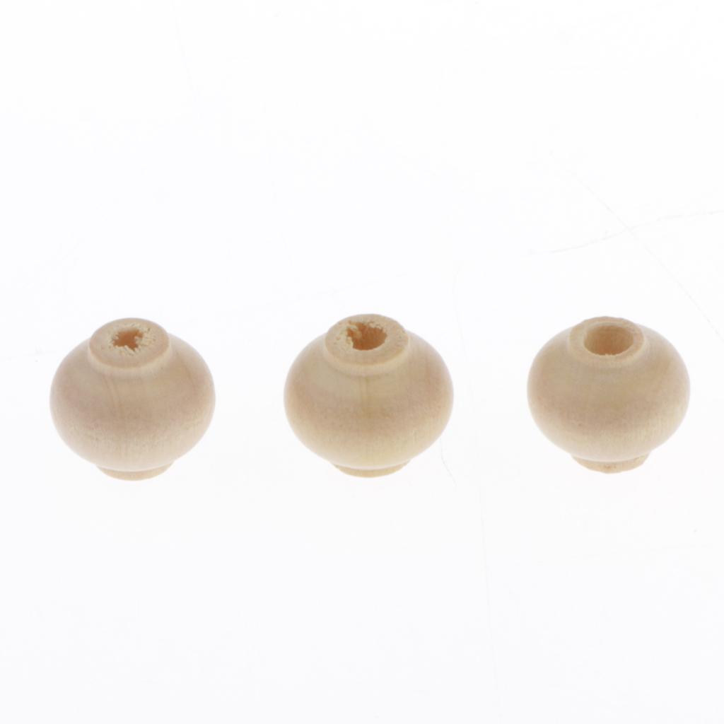 40Pcs Lantern Shape Wooden Beads for Jewelry Making, Macrame Supplies Beads, Wood Loose Beads for Bracelets & Necklace Projects