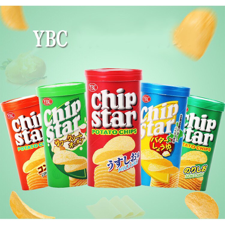 Bánh snack khoai tây Chip Star YBC vị Rong biển 50gr (Lốc 8 hộp)