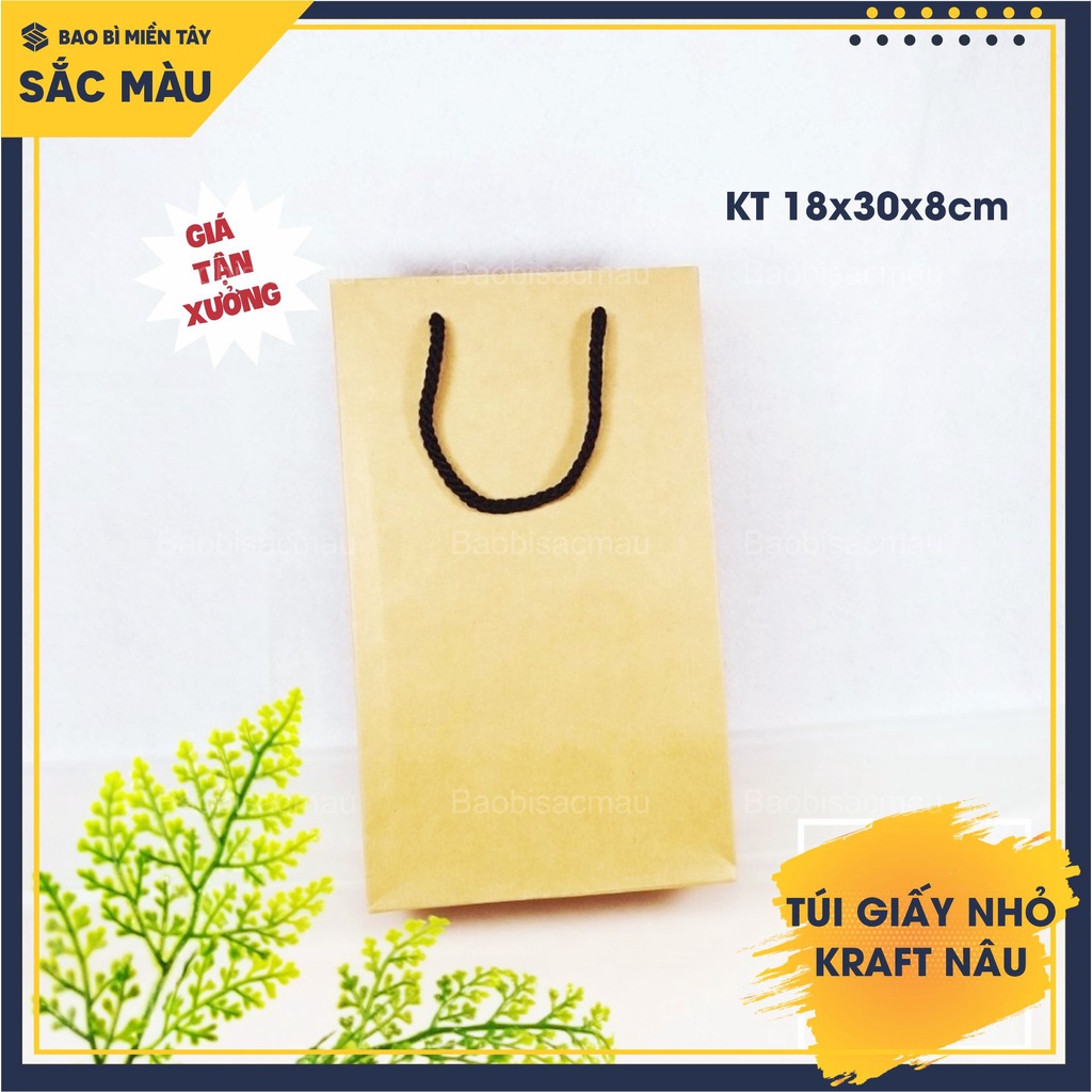 Sét 10 Túi Giấy Kraft Nâu thời trang nhiều kích thước