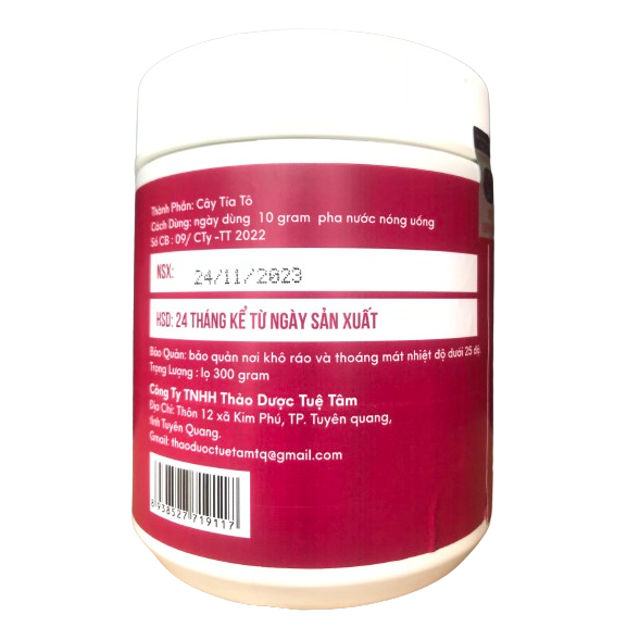 Bột Tía Tô BELEZA 300 gram - Sản phẩm của nông trại sạch vùng cao, quy trình khép kín từ trồng trọt, thu hoạch đến chế biến