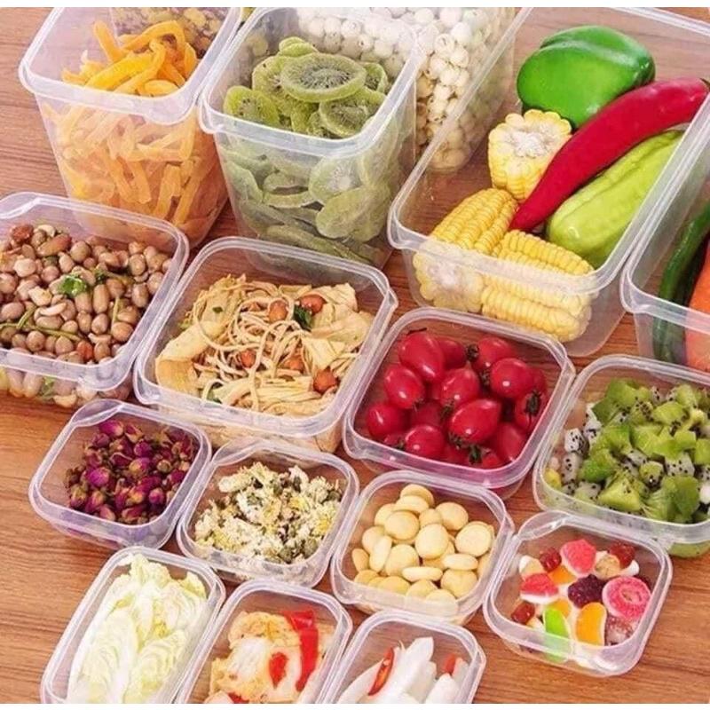 Bộ hộp đựng thực phẩm 17 món - Set 17 hộp nhựa tủ lạnh cao cấp bảo quản đồ ăn
