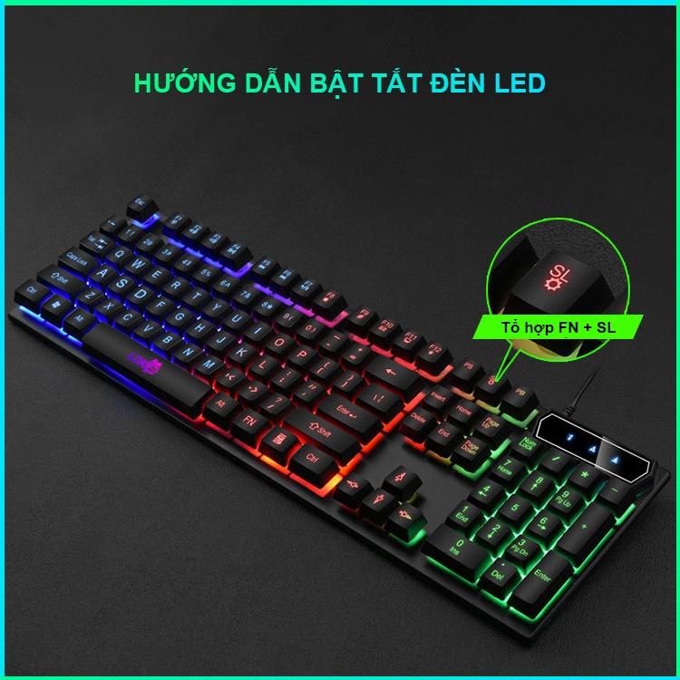 Bàn phím gaming GIẢ CƠ, Bàn Phím Máy Tính Có Dây Tích Hợp Đèn Led nhiều màu Đẹp , Độ Nhạy Cao - BẢO HÀNH UY TÍN