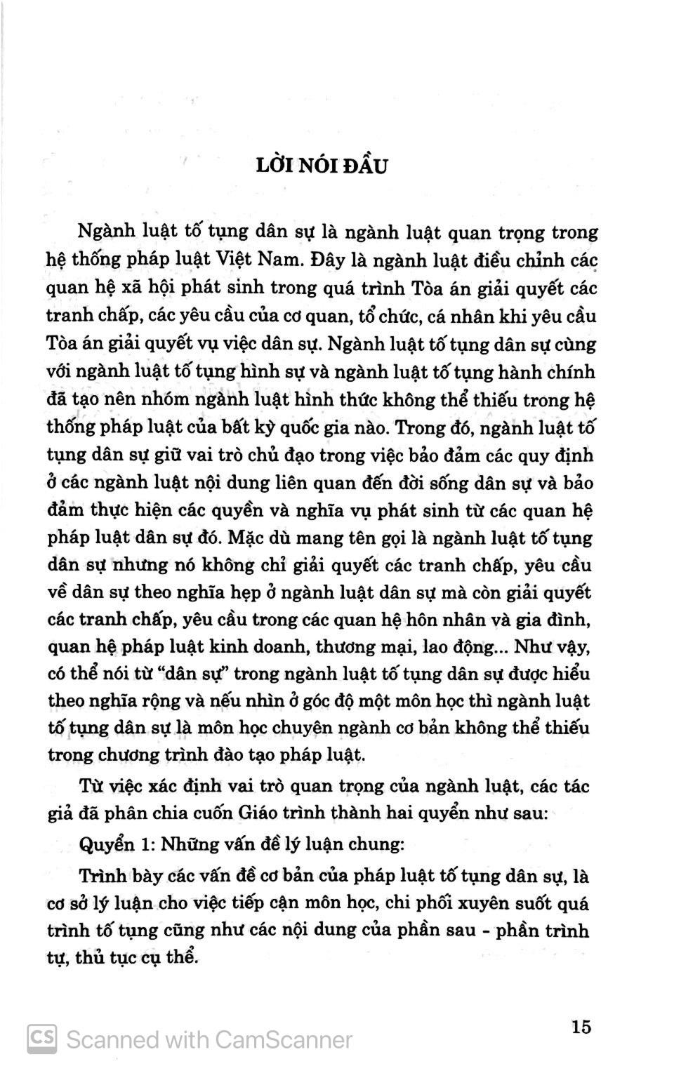 Giáo Trình Luật Tố Tụng Dân Sự - Quyển I: Những Vấn Đề Lý Luận Chung