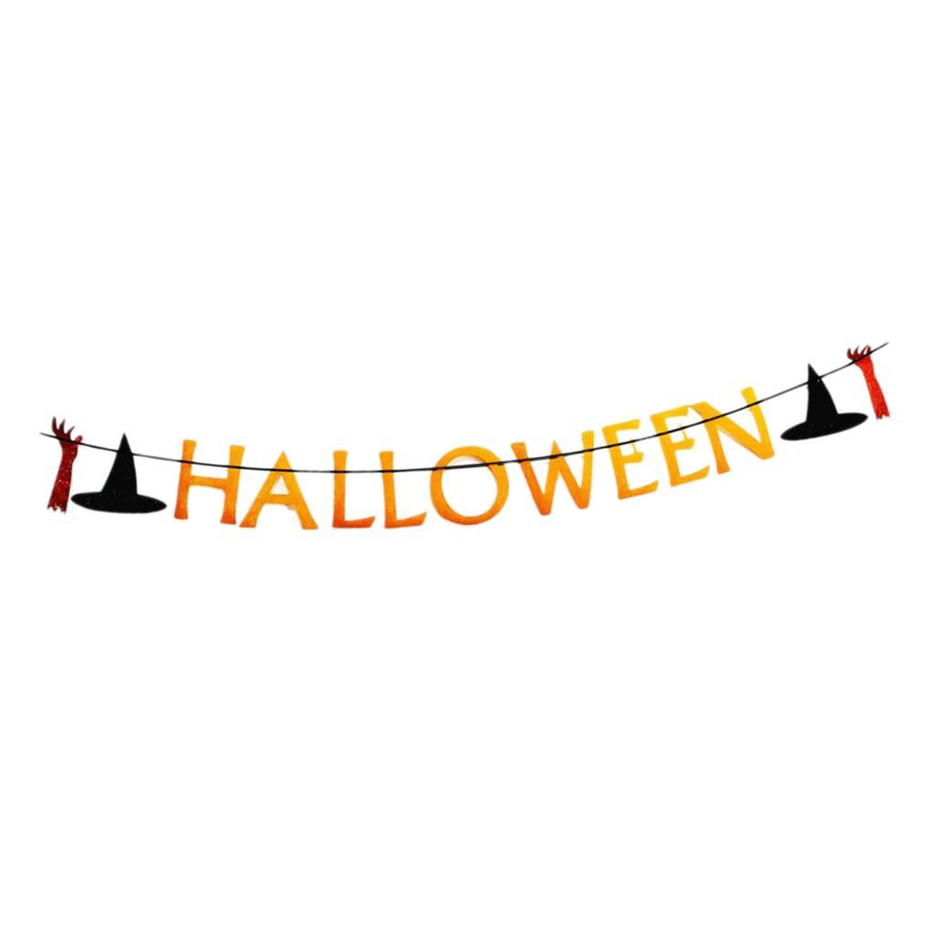 Lettering Halloween Bunting Banner Garland Party Haunted House Decor Props