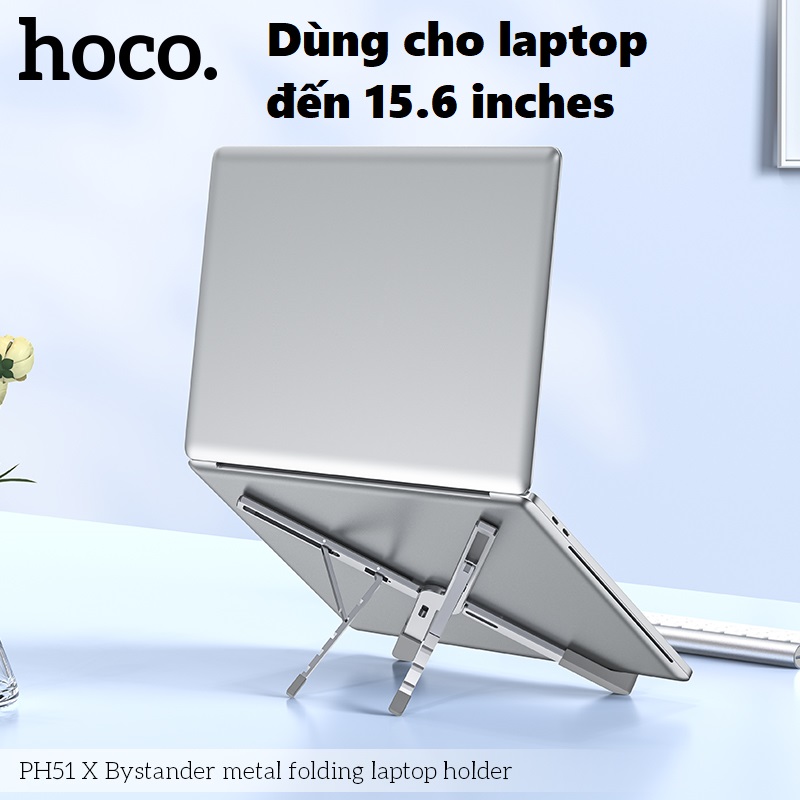 Giá đỡ kệ nâng cho laptop hợp kim nhôm có thể xếp gọn 5 mức nâng hoco PH51 _ hàng chính hãng