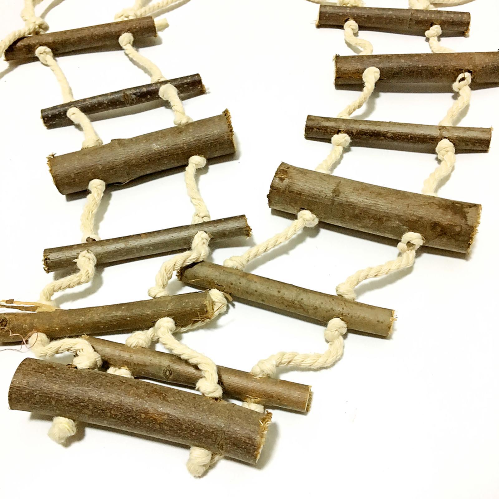 Hamster Climbing Ladder, Small Pet Hanging Squirrel DIY Suspension Wooden Bridge Hamster Swing for Birds Parrots Squirrel Sugar Gliders