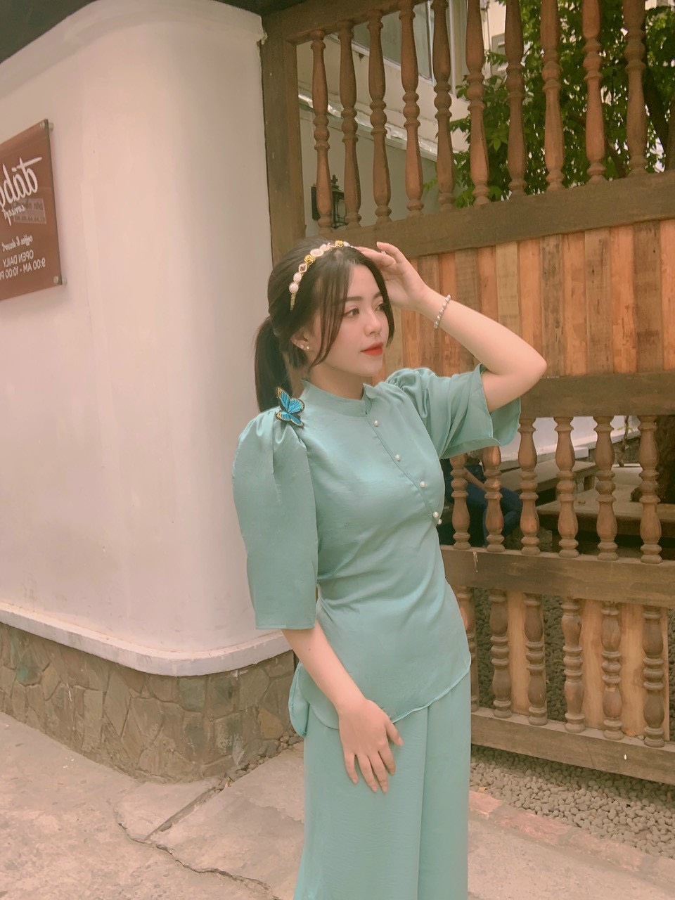 Đồ Lam Đi Chùa #Mẫu thêu Bướm# Quần Áo Nữ