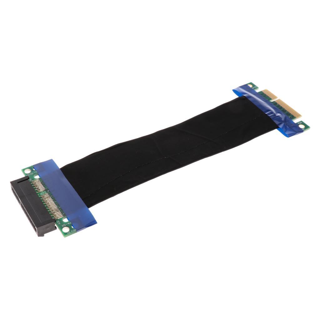 PCI-E 4X Riser Card Extender Flexible Ribbon Cable 15cm Converter 64Pin