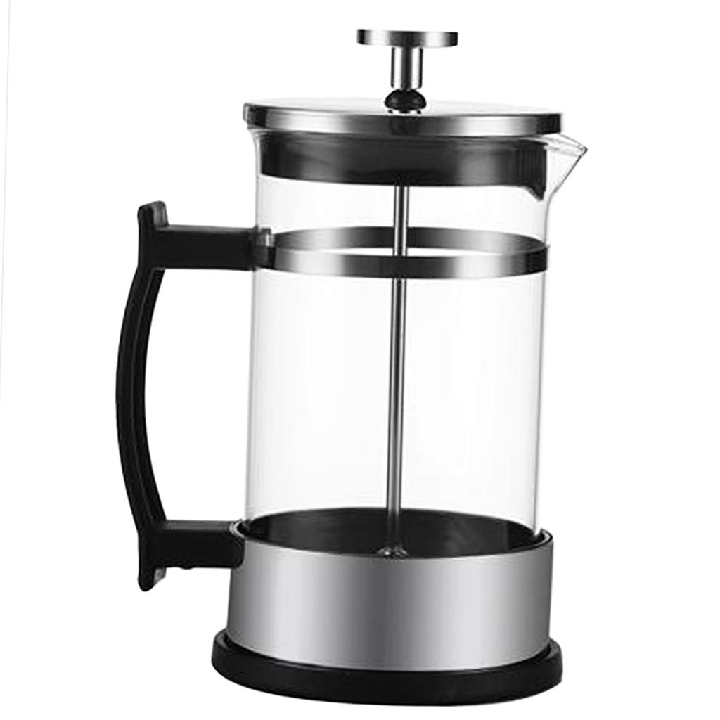 Household Stainless Steel French Press Tea Coffee Maker Carafe 350ml 1-2Cup