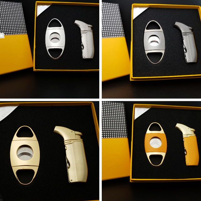 Bộ Set Phụ Kiện 2 Món HB-422 Gồm Vỏ Hột Quẹt Bật Lửa Khò 2 Tia Đa Năng + Cắt Thiết Kế Sang Trọng Cao Cấp