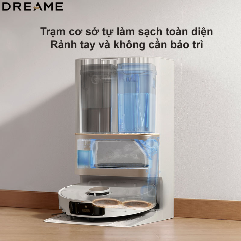 Robot Hút Bụi Lau Nhà Dreame X40 Ultra Lực Hút 12.000 Pa Xòe Giẻ Lau Sát Cạnh Chổi Cắt Chống Rối - Hàng Chính Hãng